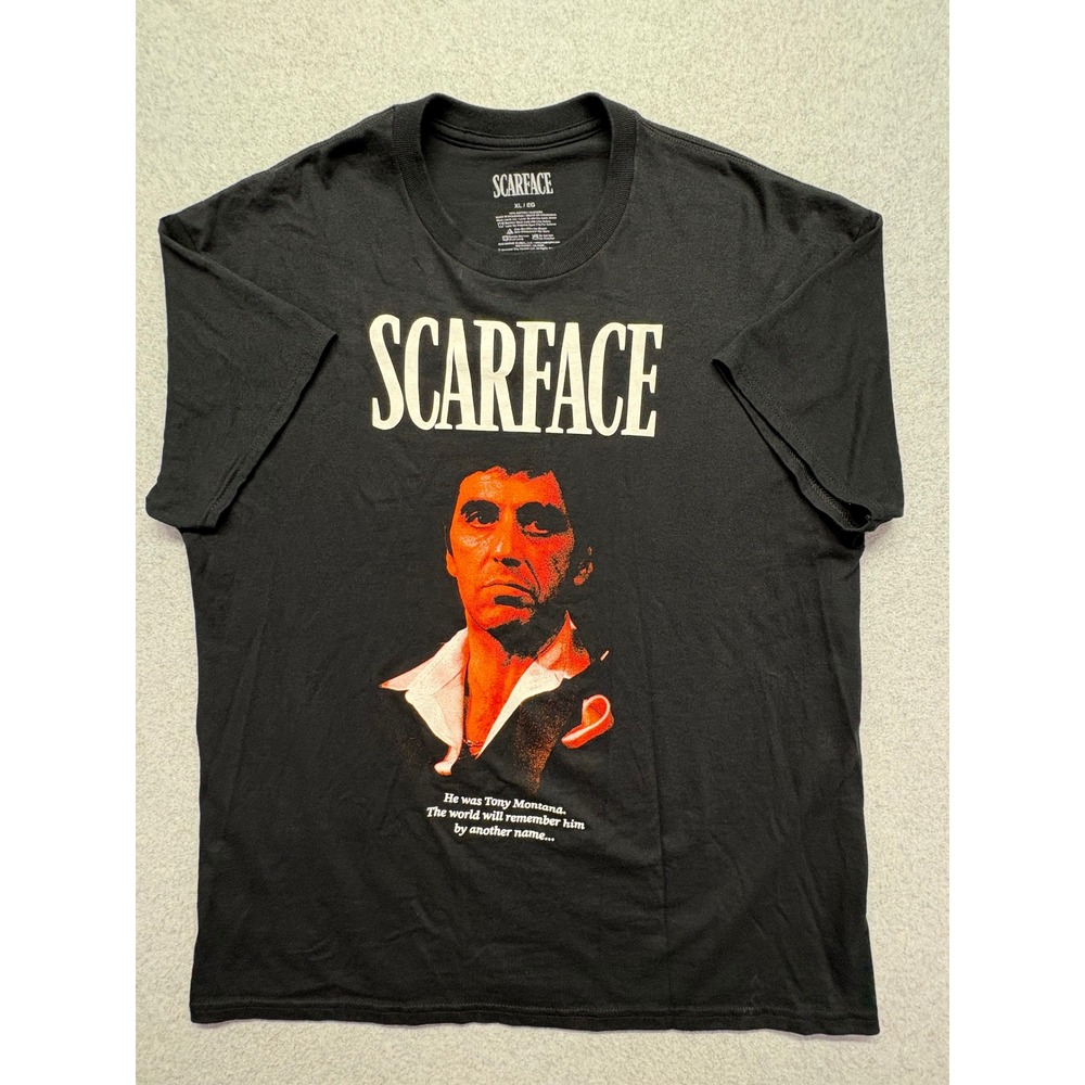 Scarface Tony Montana‎ Graphic T-Shirt Mens XL Black Movie Promo Tee